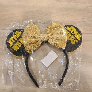 NEW Star Wars Gold Sequin Headband with Black Ears